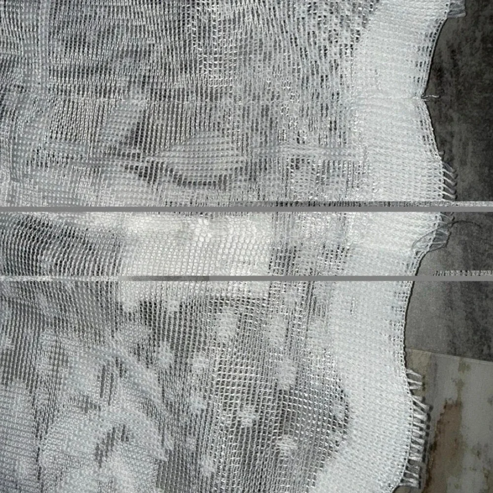 Comfort Bay Anna Lace White Ivory Panel Curtain attached Valance 54X84 snag read